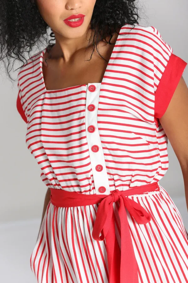 Hell Bunny Dresses>Ahoy Dress Red