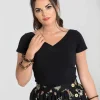 Hell Bunny Tops>Alex Top Black