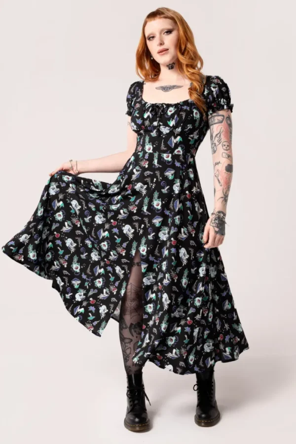 Hell Bunny Dresses | Midi Dresses>Amanita Midi Dress Black
