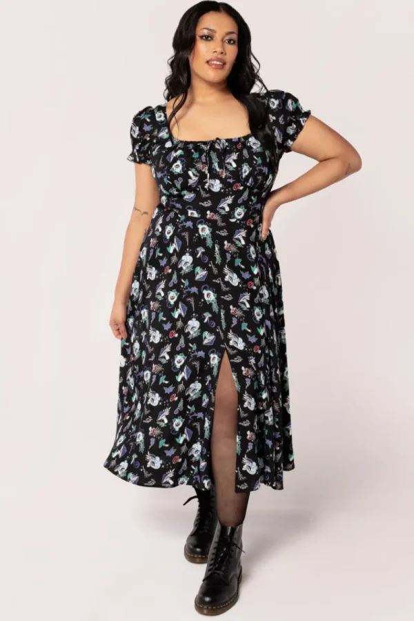 Hell Bunny Dresses | Midi Dresses>Amanita Midi Dress Black