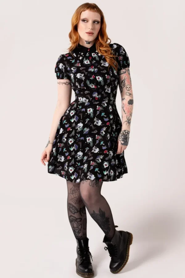 Hell Bunny Dresses | Mini Dresses>Amanita Mini Dress Black