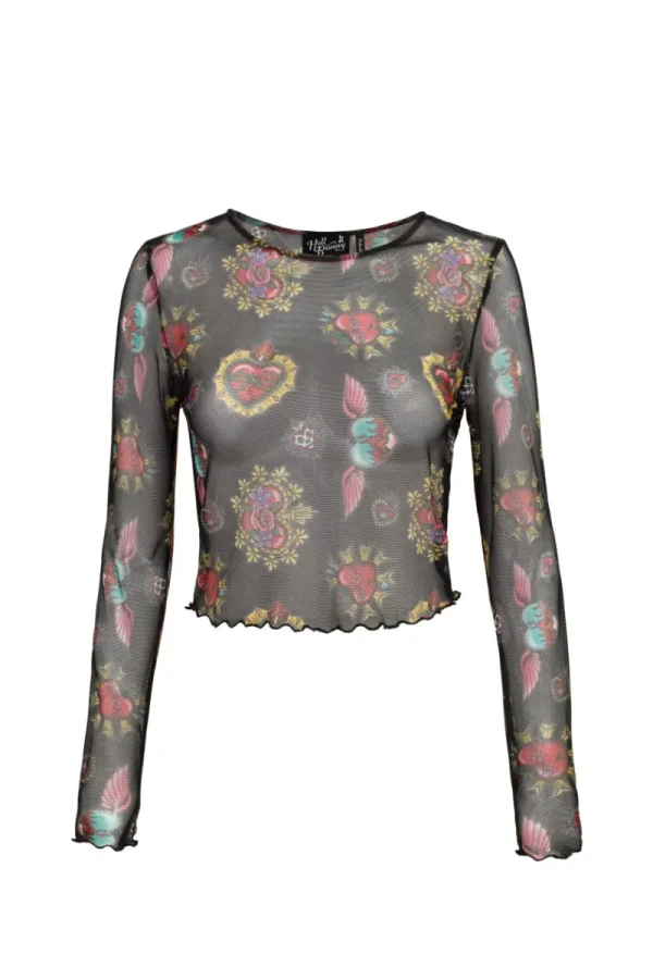 Hell Bunny Tops | Tops>Amias Mesh Top Black
