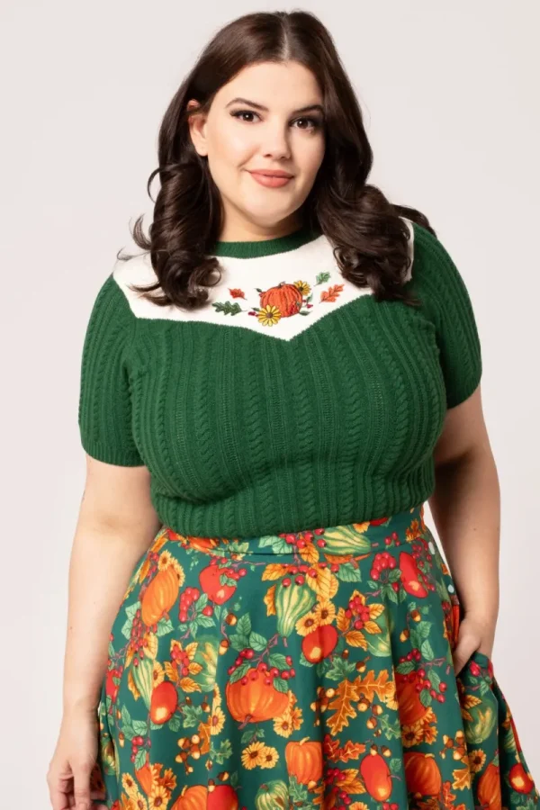 Hell Bunny Tops | Knitwear>Autumn Top Green
