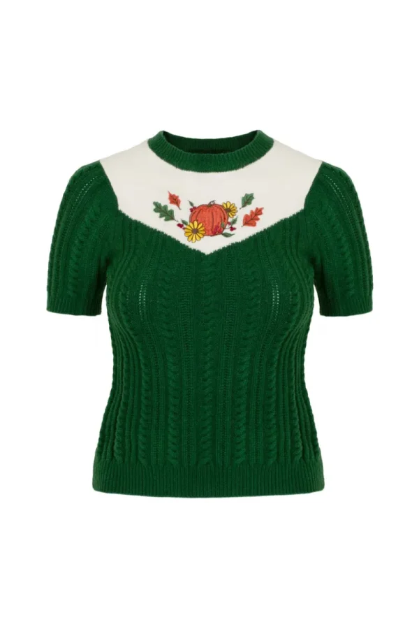 Hell Bunny Tops | Knitwear>Autumn Top Green