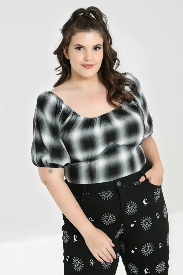 Hell Bunny Tops | Tops>Avril Top Grey