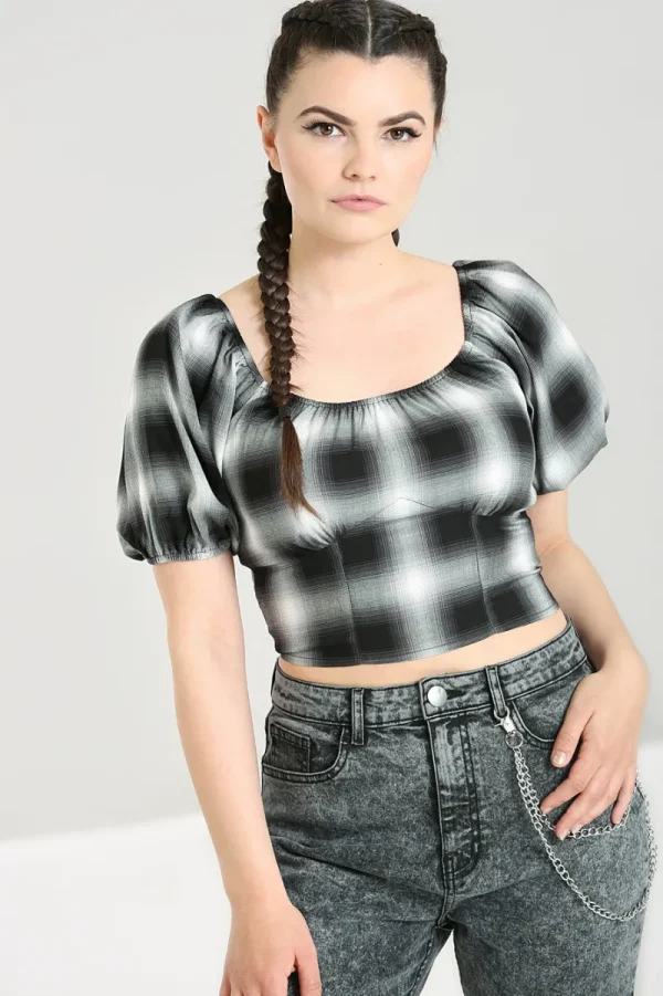 Hell Bunny Tops | Tops>Avril Top Grey