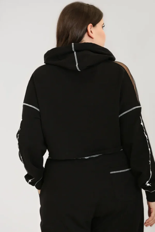 Hell Bunny Tops | Knitwear>Barbed Wire Hoodie Black