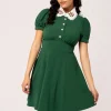 Hell Bunny Dresses | Vintage Dresses>Basil Mini Dress Green