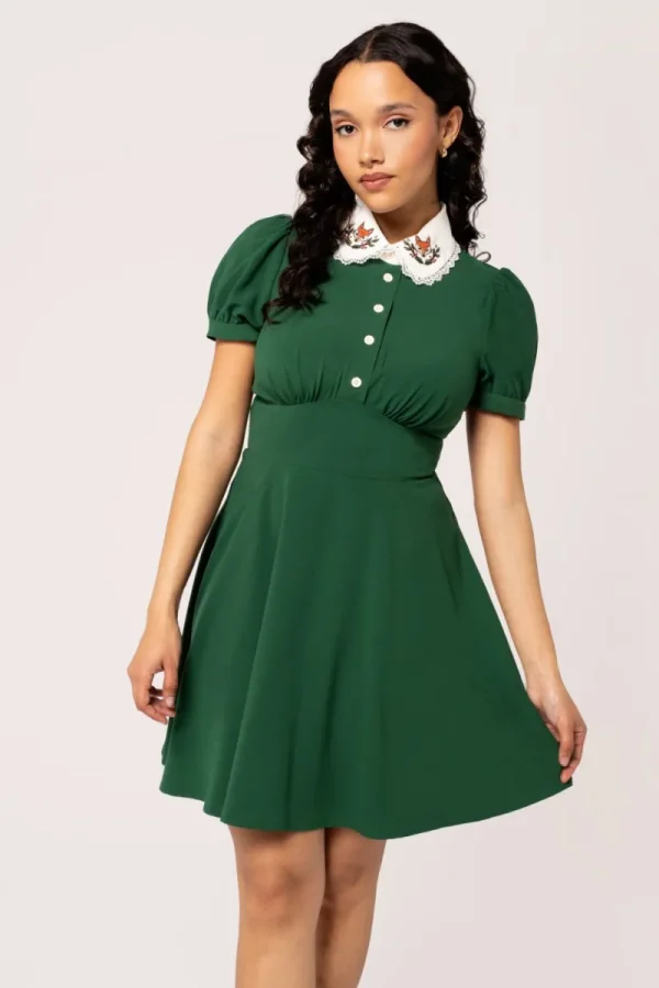 Hell Bunny Dresses | Vintage Dresses>Basil Mini Dress Green