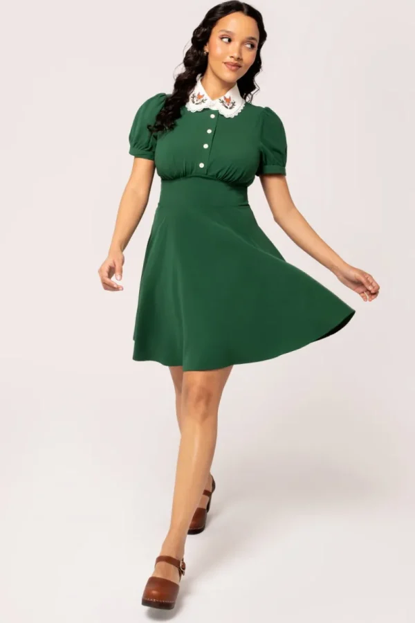 Hell Bunny Dresses | Vintage Dresses>Basil Mini Dress Green