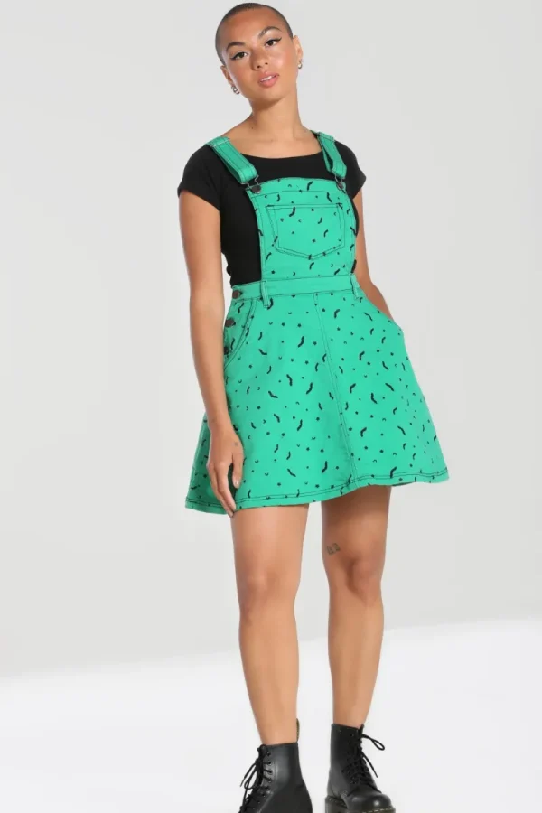 Hell Bunny Dresses | Dresses>Bat Pinafore Dress Green
