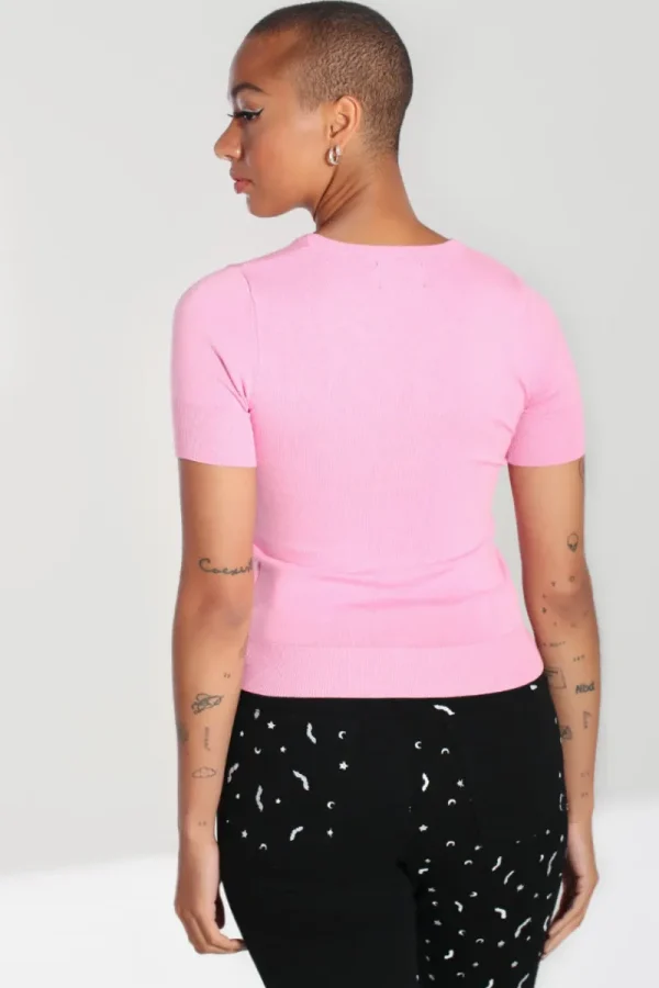 Hell Bunny Tops | Knitwear>Bat Top Pink