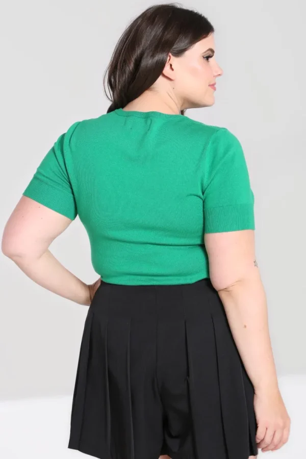 Hell Bunny Tops | Knitwear>Bat Top Green