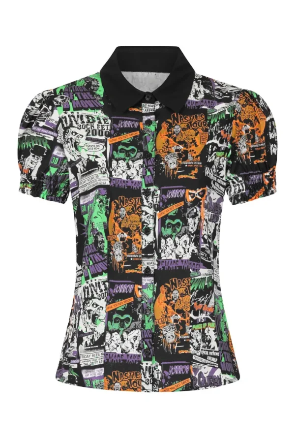 Hell Bunny Tops | Blouses>Be Afraid Blouse Black