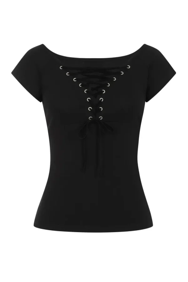 Hell Bunny Tops>Belladonna Top Black