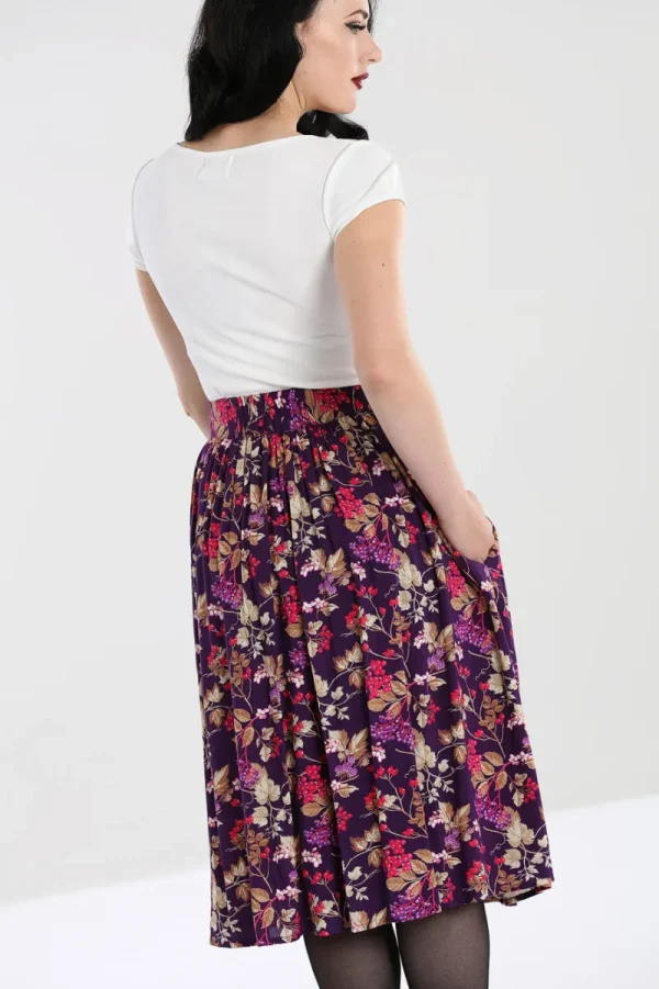 Hell Bunny Skirts>Berry Crush Skirt Purple