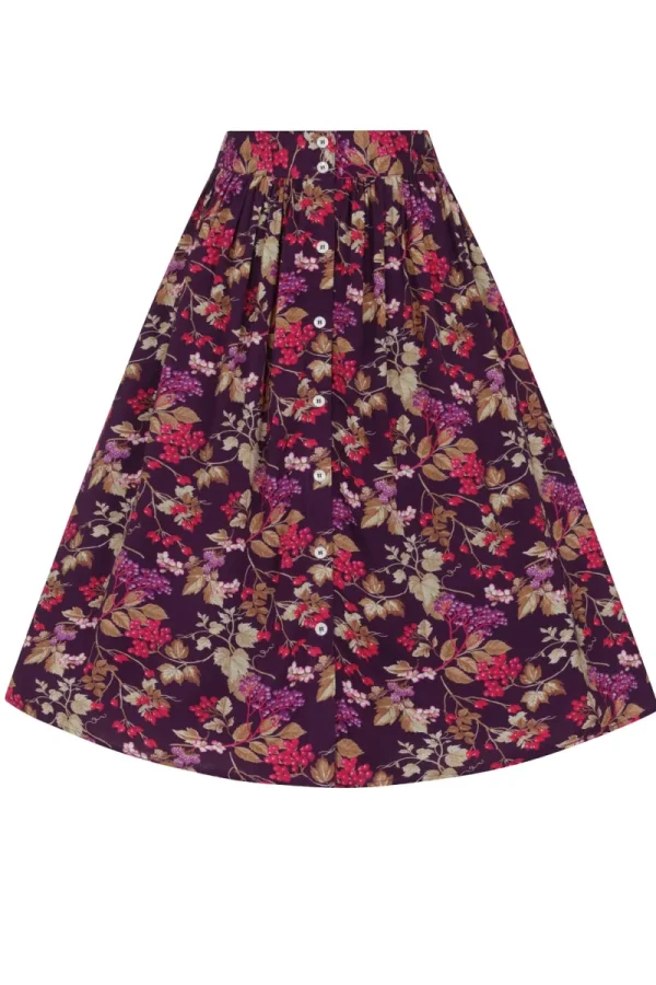 Hell Bunny Skirts>Berry Crush Skirt Purple