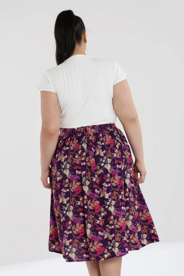 Hell Bunny Skirts>Berry Crush Skirt Purple