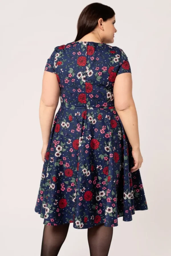 Hell Bunny Dresses | Vintage Dresses>Camellia Midi Dress Blue