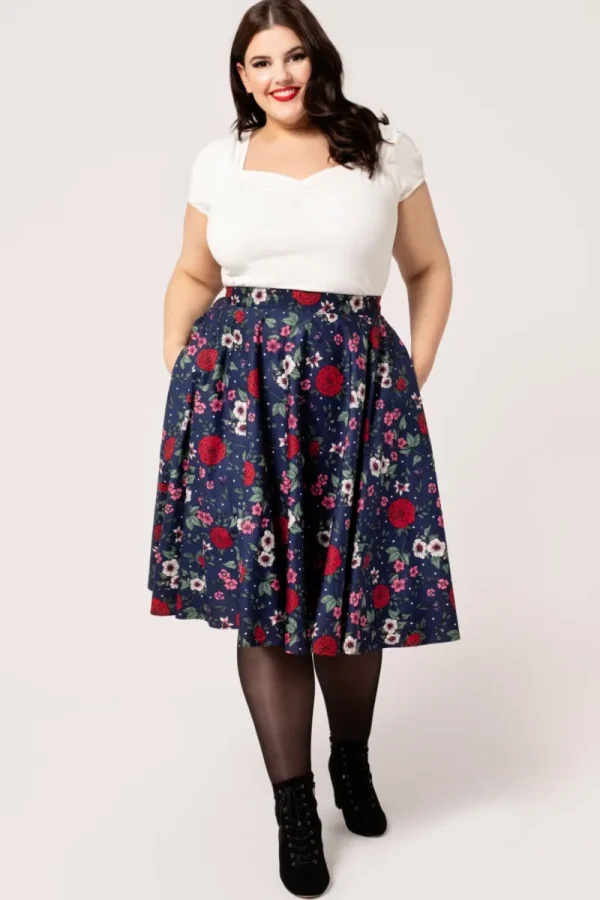 Hell Bunny Skirts | Skirts>Camellia Skirt Blue