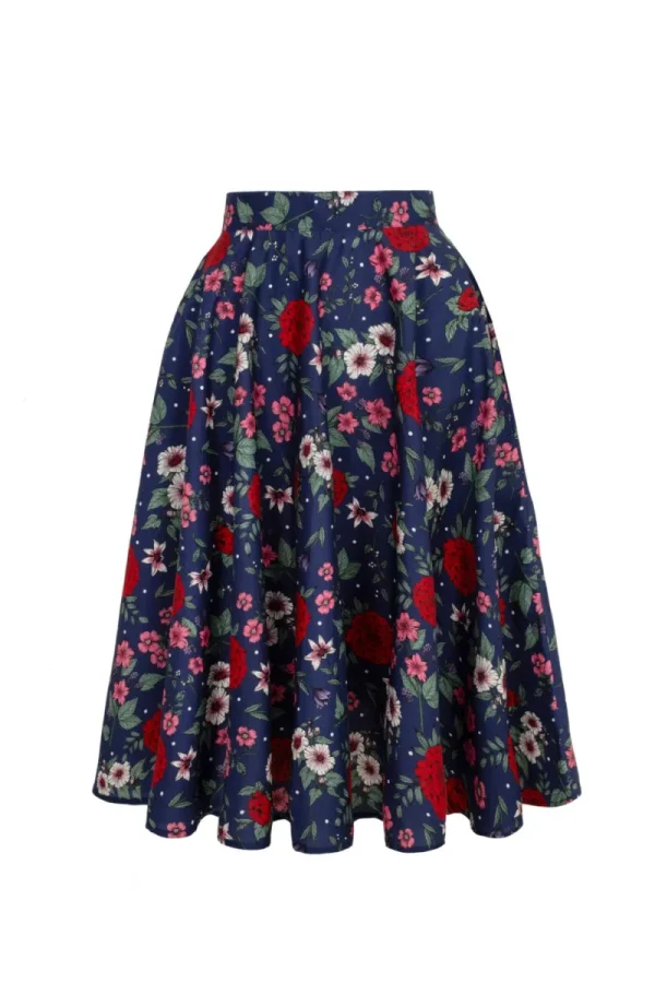 Hell Bunny Skirts | Skirts>Camellia Skirt Blue