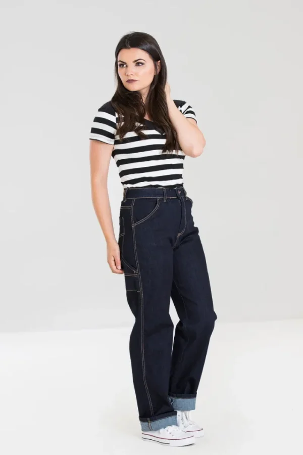 Hell Bunny Trousers & Shorts | Trousers & Shorts>Carpenter Denim Jeans Navy