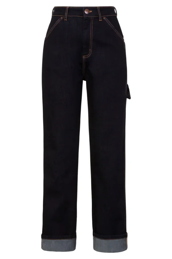Hell Bunny Trousers & Shorts | Trousers & Shorts>Carpenter Denim Jeans Navy