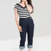 Hell Bunny Trousers & Shorts | Denim>Charlie Denim Capris Navy