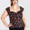 Hell Bunny Tops | Tops>Cherry Pie Top Black