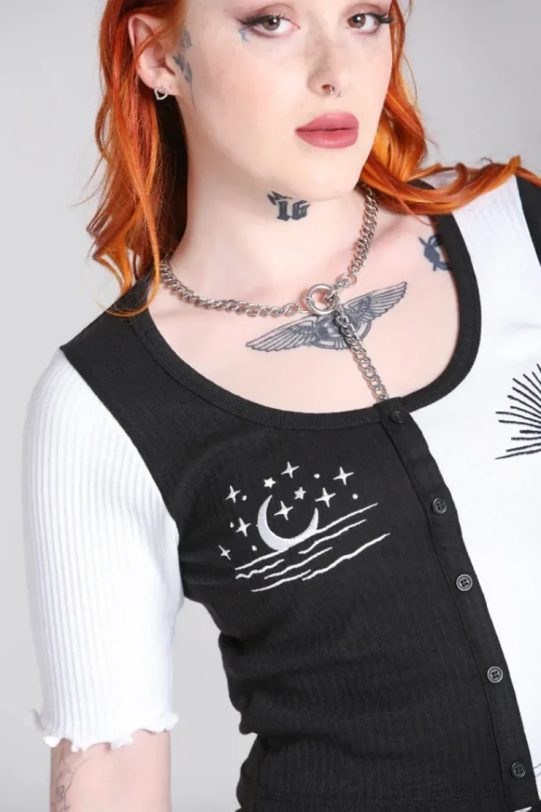 Hell Bunny Tops | Knitwear>Dark Light Top Black