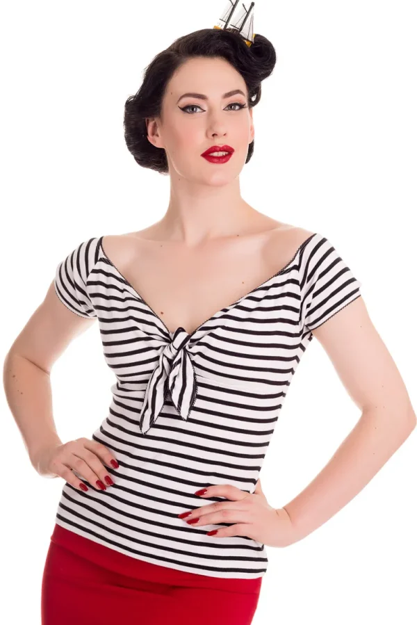 Hell Bunny Tops>Dolly Top A Black
