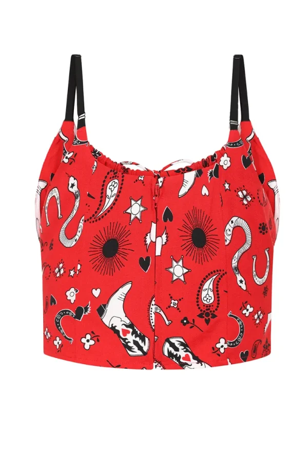 Hell Bunny Tops | Tops>Emmylou Crop Top Red