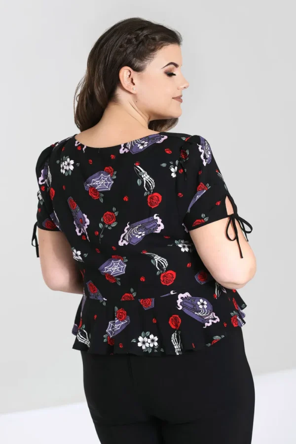 Hell Bunny Blouses | Tops>Even In Death Blouse Black