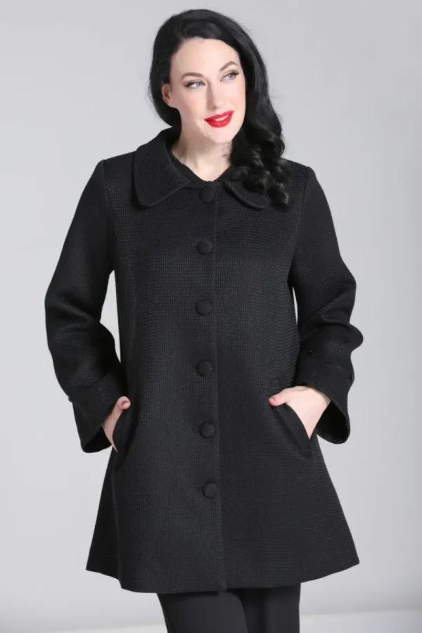 Hell Bunny Coats & Jackets>Faustine Coat Black