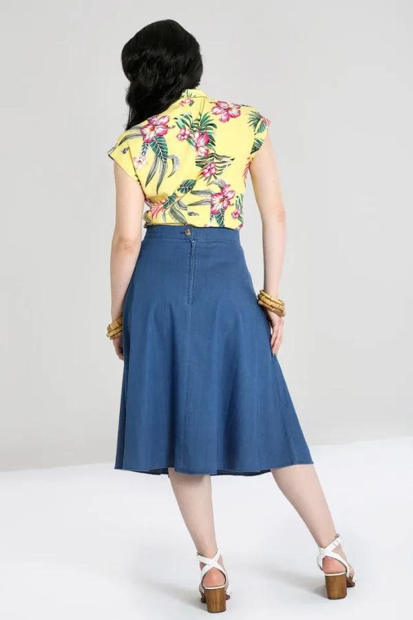 Hell Bunny Skirts>Freddie Skirt Blue