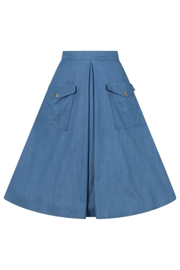 Hell Bunny Skirts>Freddie Skirt Blue
