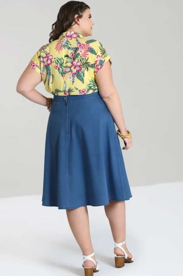 Hell Bunny Skirts>Freddie Skirt Blue