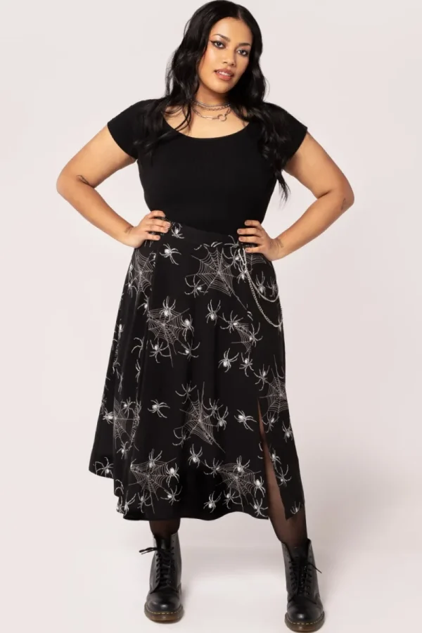 Hell Bunny Skirts | Skirts>Grungy Spider Skirt Black