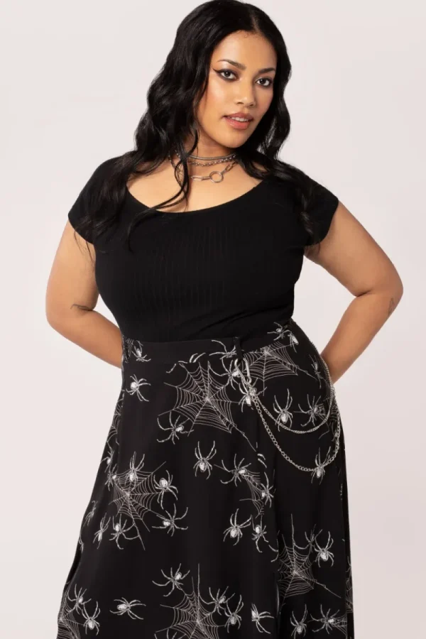 Hell Bunny Skirts | Skirts>Grungy Spider Skirt Black
