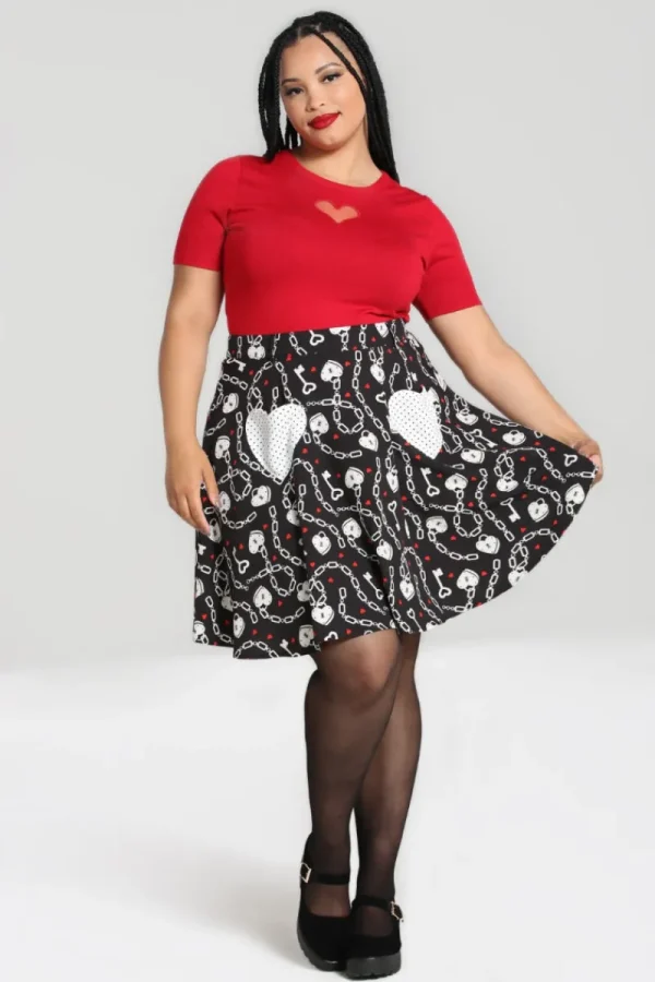 Hell Bunny Skirts | Skirts>Heart Lock Mini Skirt Black