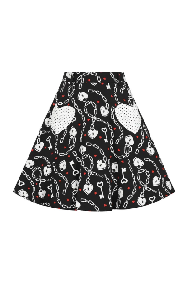 Hell Bunny Skirts | Skirts>Heart Lock Mini Skirt Black