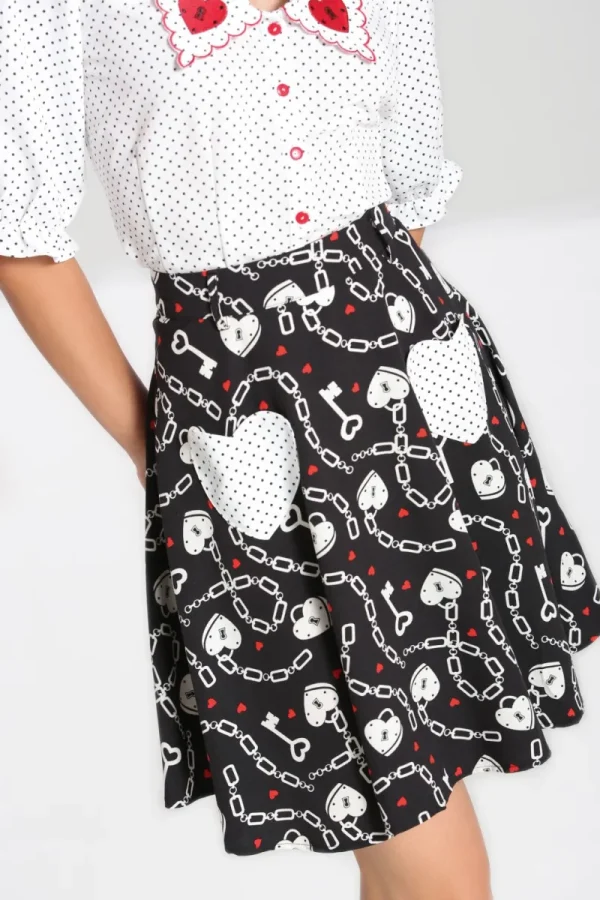 Hell Bunny Skirts | Skirts>Heart Lock Mini Skirt Black