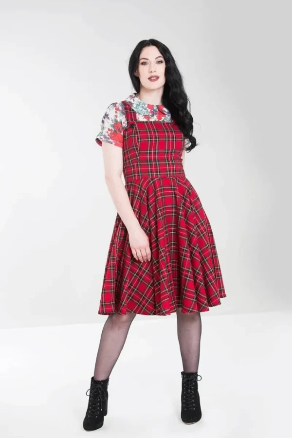 Hell Bunny Dresses | Dresses With Pockets>Irvine Pinafore Dress Red