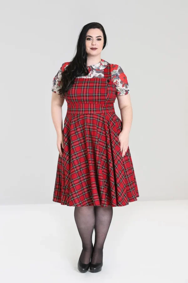 Hell Bunny Dresses | Dresses With Pockets>Irvine Pinafore Dress Red