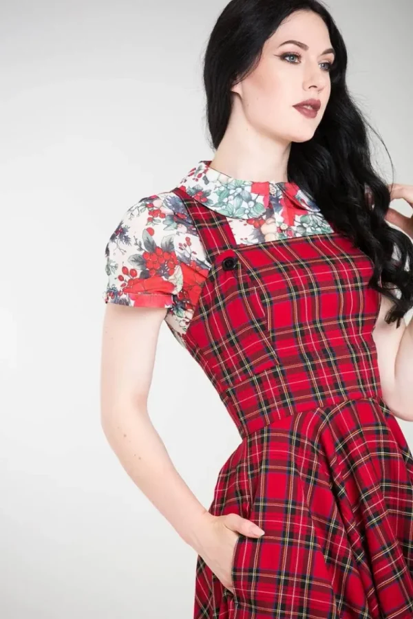 Hell Bunny Dresses | Dresses With Pockets>Irvine Pinafore Dress Red