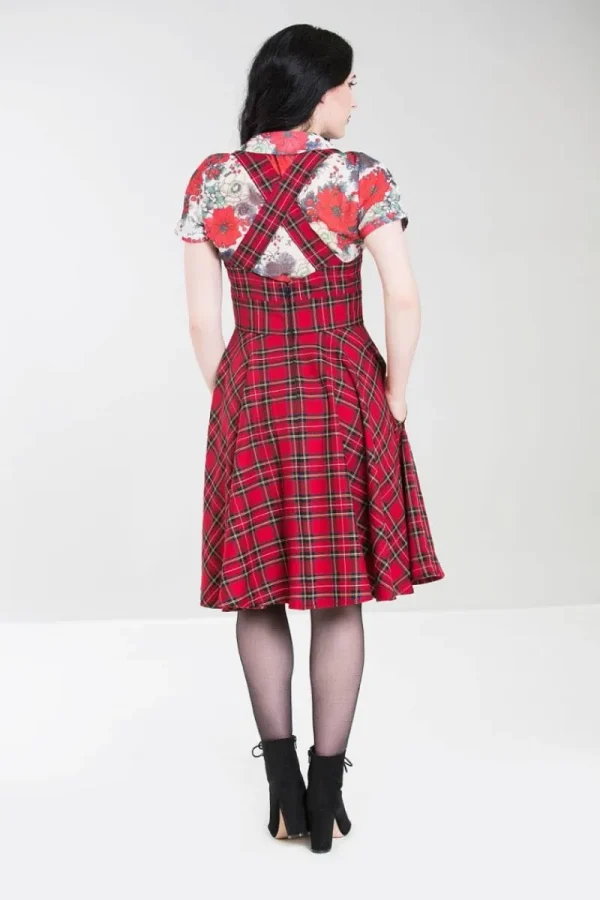 Hell Bunny Dresses | Dresses With Pockets>Irvine Pinafore Dress Red