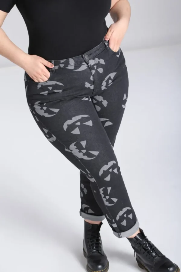 Hell Bunny Trousers & Shorts | Trousers & Shorts>Jack-O-Lantern Jeans Black