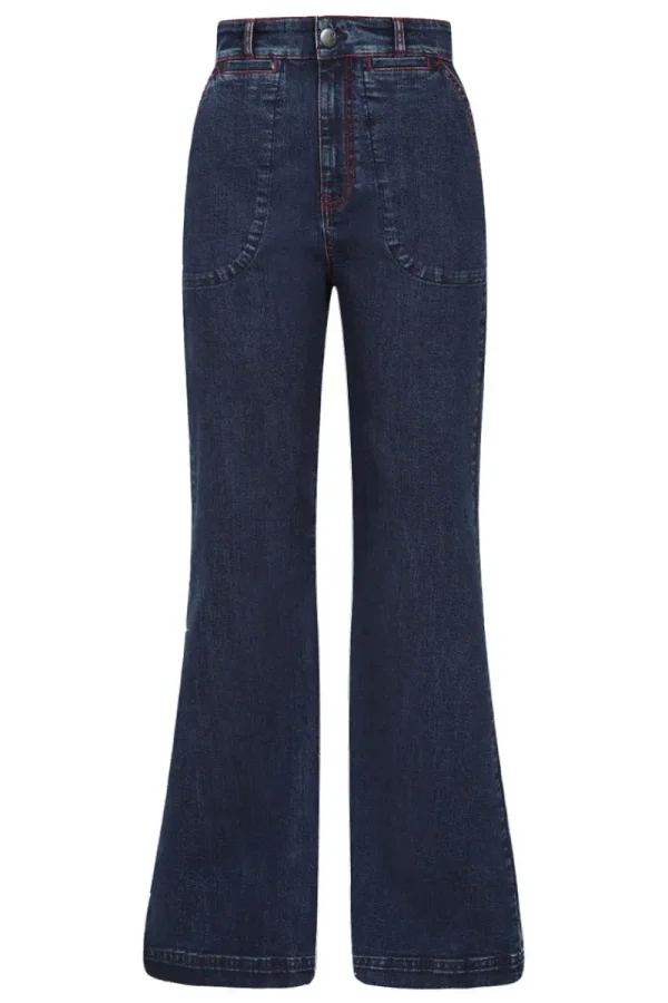 Hell Bunny Trousers & Shorts | Trousers & Shorts>Jaclyn Jeans Blue
