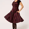 Hell Bunny Dresses | Vintage Dresses>Janine Pinafore Dress Black/Red