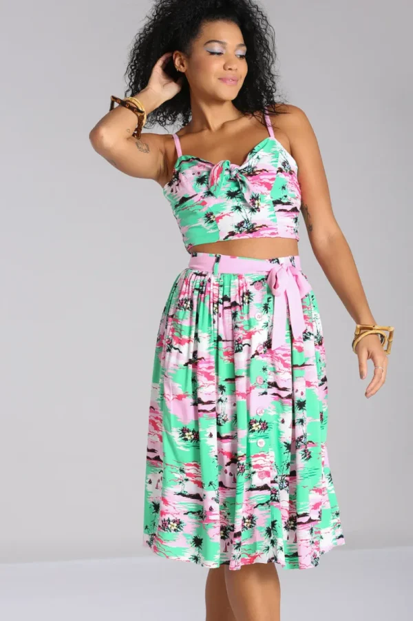 Hell Bunny Skirts>Kai Skirt Green